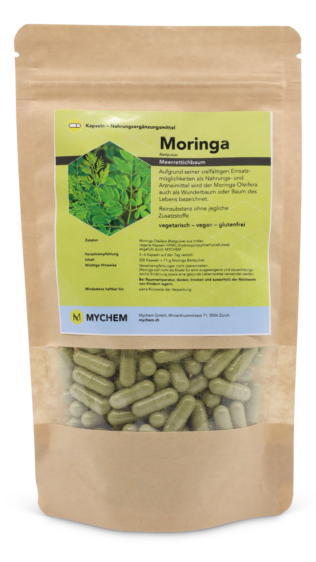 Moringa oleifera Kapseln, bio, vegan