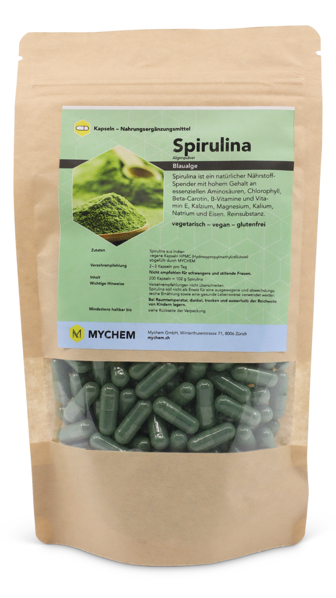 Spirulina Kapseln, vegan