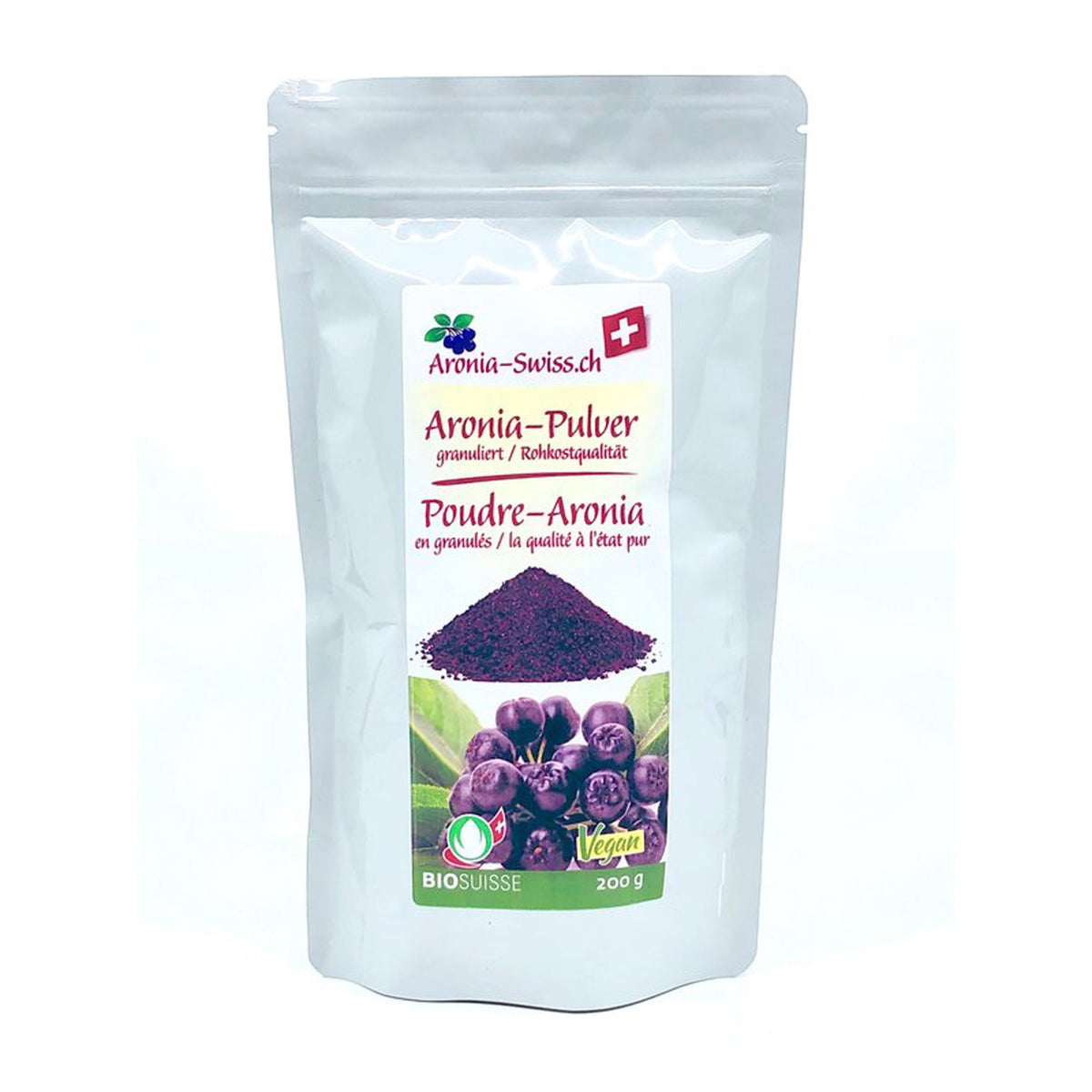 Poudre d&#39;aronia granulée, sachet Bio, Suisse (OPC)