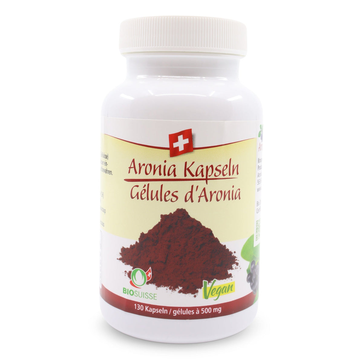 Aronia Capsules Bio, végétalien, Suisse (OPC)