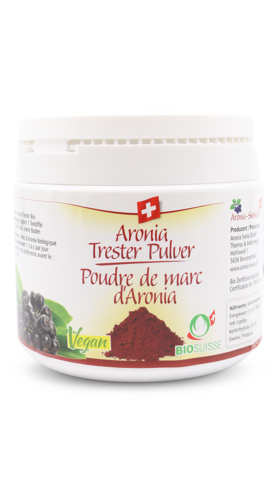 Poudre de marc d'aronia bio, Suisse (OPC)