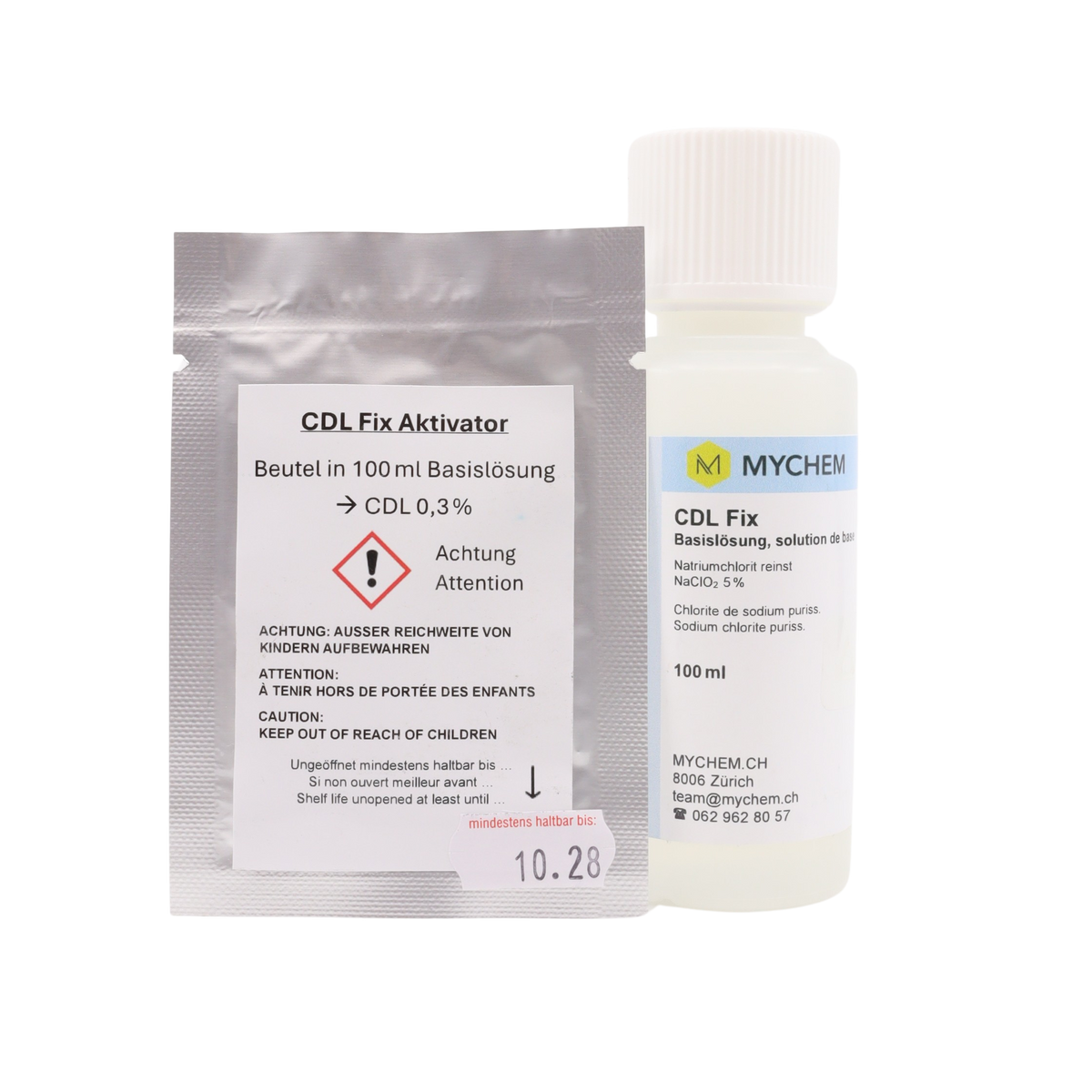 CDL Fix Aktivatorpulver in Beutel und Basislösung in HDPE Flasche