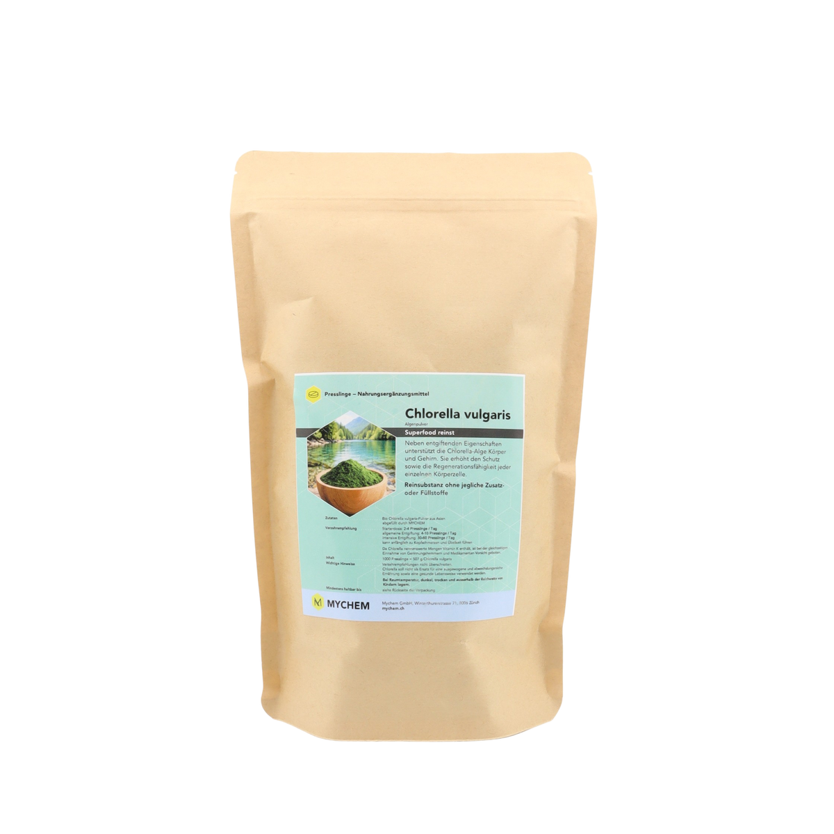 Chlorella Presslinge im Papierbeutel