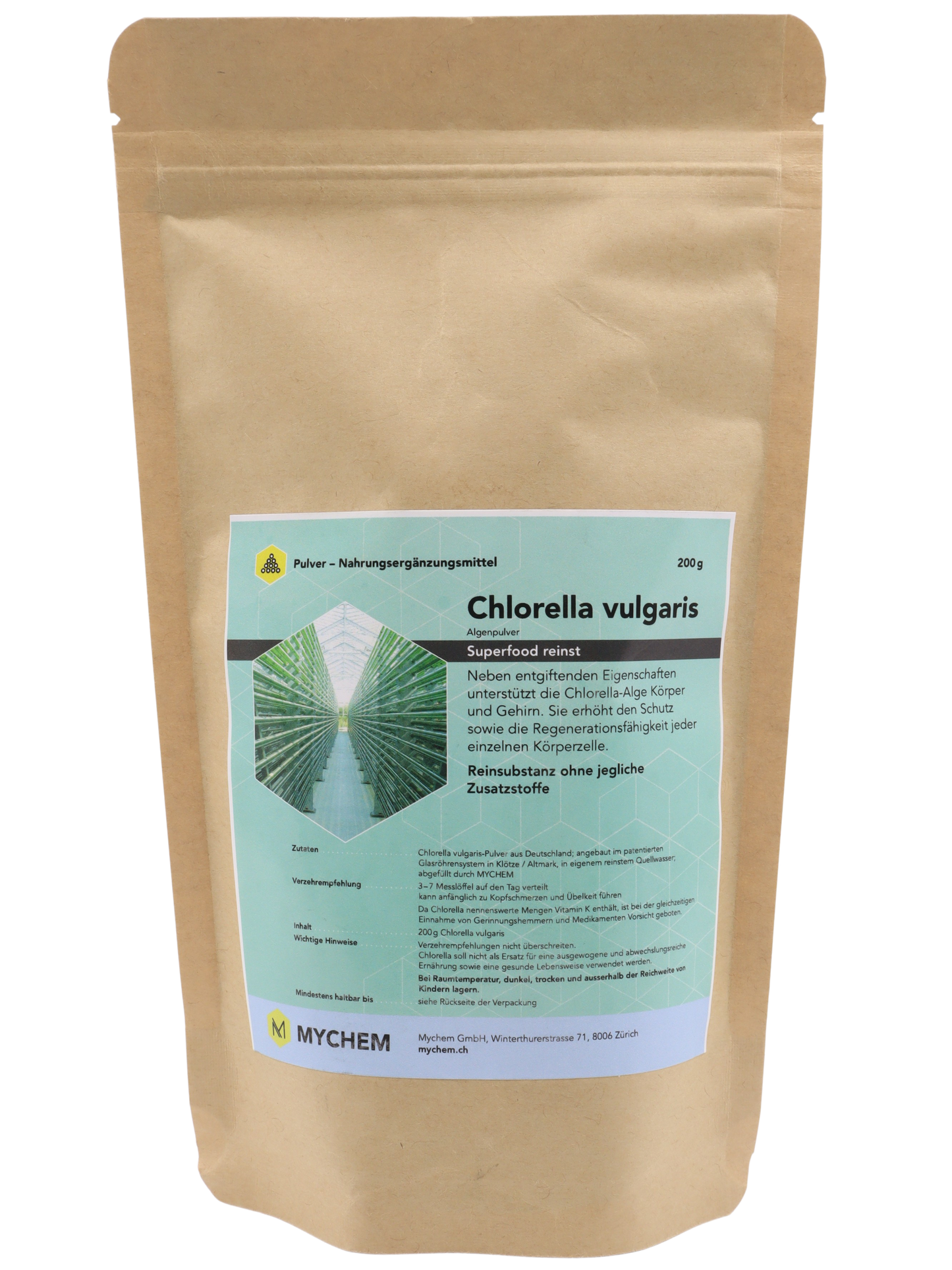 Chlorella vulgaris powder, vegan