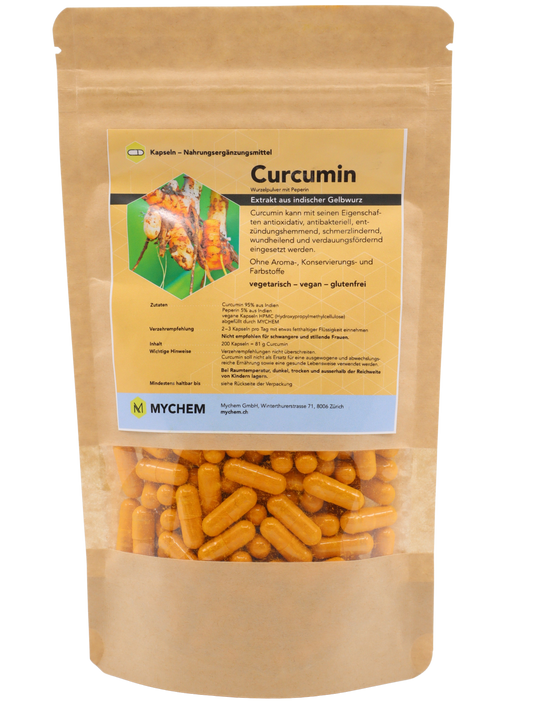 Capsules de curcumine, végétalien