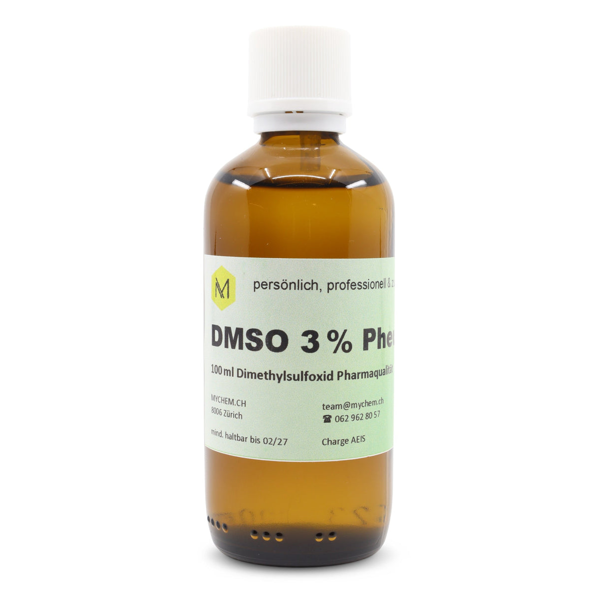 DMSO 3% pheur in dreifach gefiltertem Wasser 100ml mit Tropfeinsatz