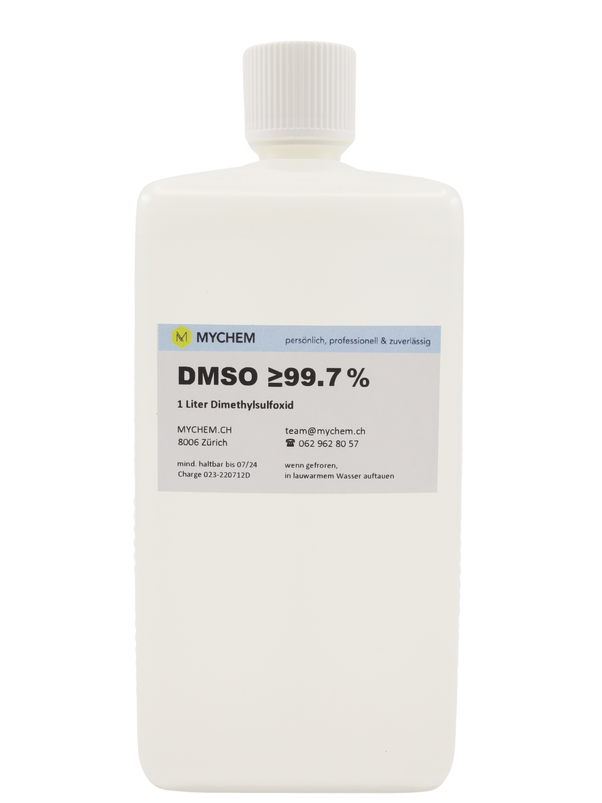 DMSO 99,7 1 Liter in HDPE Flasche mit Schraub- und Echtheitsverschluss