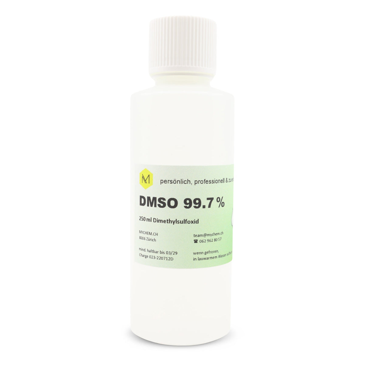 DMSO 99,7% technisch 250ml in HDPE Flasche mit Schraub- und Echtheitsverschluss