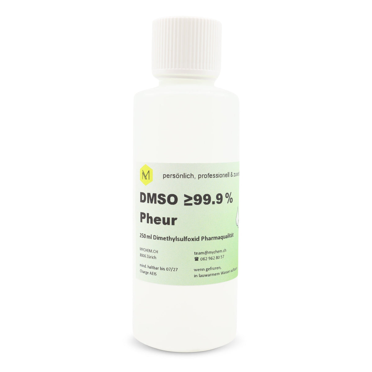 DMSO 99,9% pheur 250ml in HDPE Flasche mit Schraub- und Echtheitsverschluss