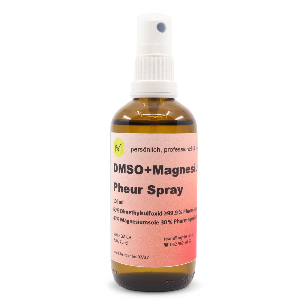 DMSO-Magnesiumöl Spray (60/40) 100ml in Braunglasflasche mit Sprühaufsatz