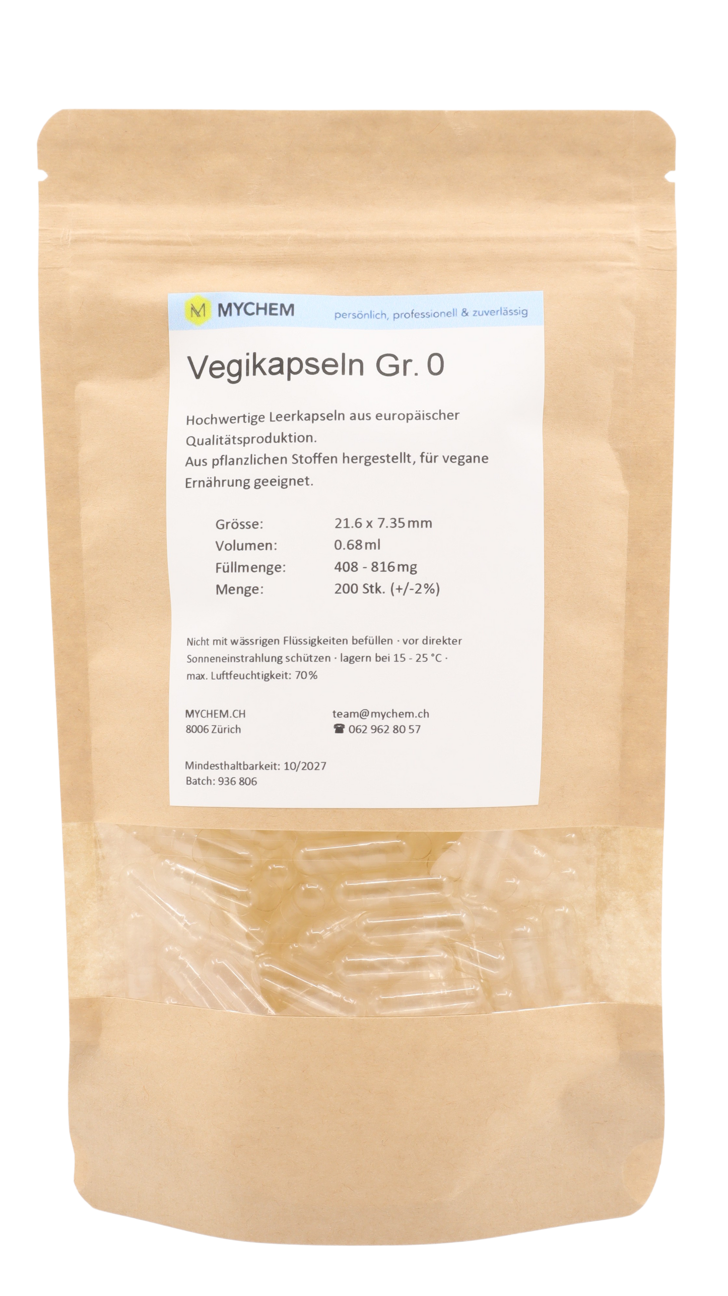 Capsules empty vegan