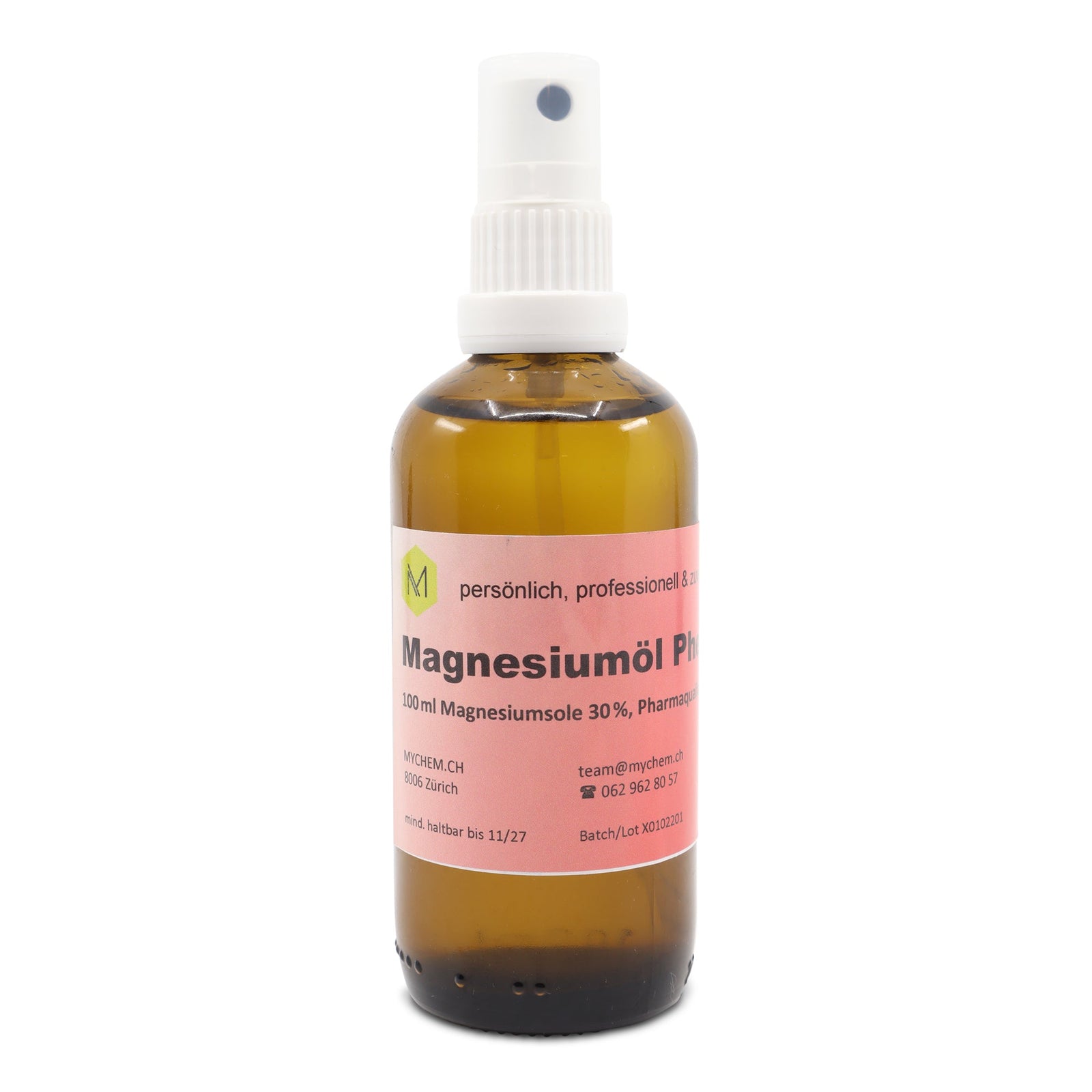 Magnesiumöl 30% 100ml in Braunglasflasche mit HDPE-Sprühaufsatz