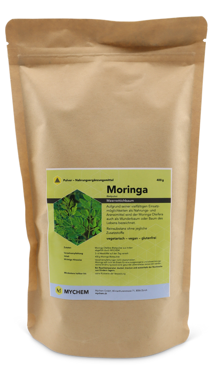 Poudre de feuilles de Moringa Oleifera, bio, végétalien