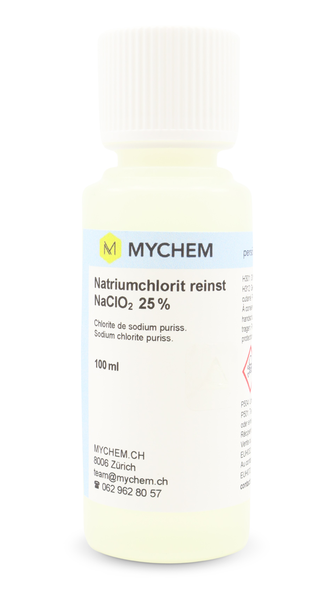 Natriumchlorit (NaClO₂) 25% reinst 100ml in HDPE Flasche