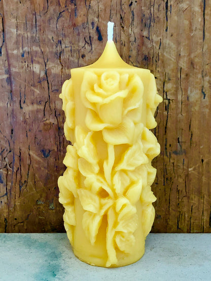 Kerze Rosen, Bienenwachs