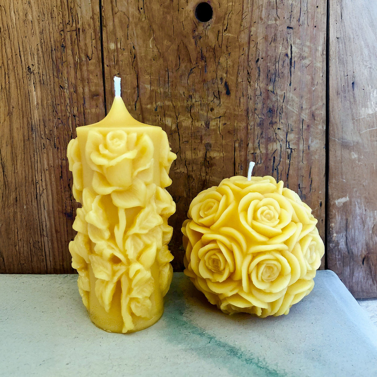 Bougie Roses, cire d&#39;abeille
