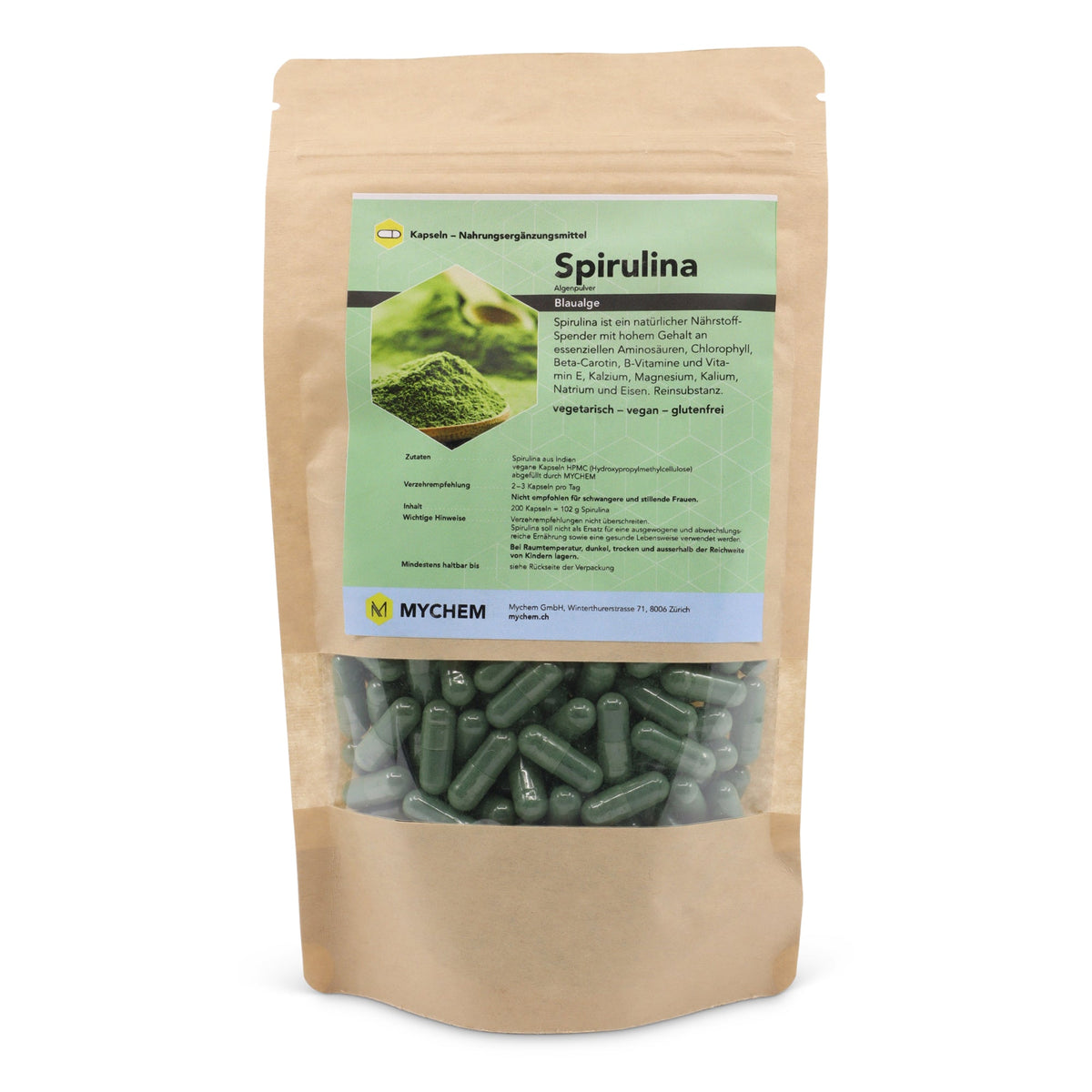 Spiruline Capsules, végétalienne