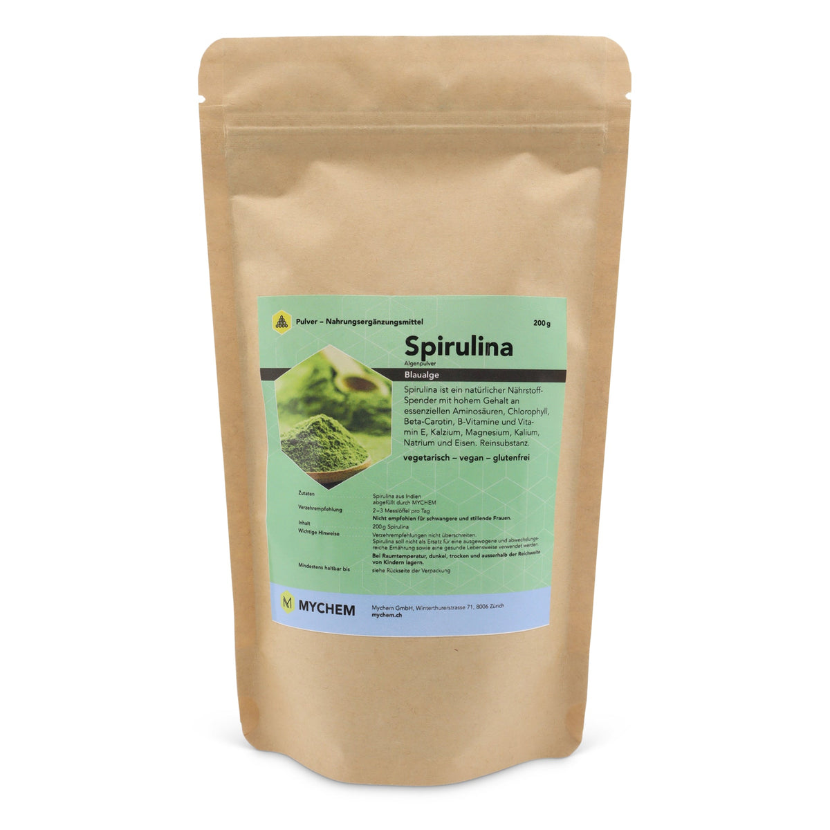 Poudre de spiruline, végétalienne