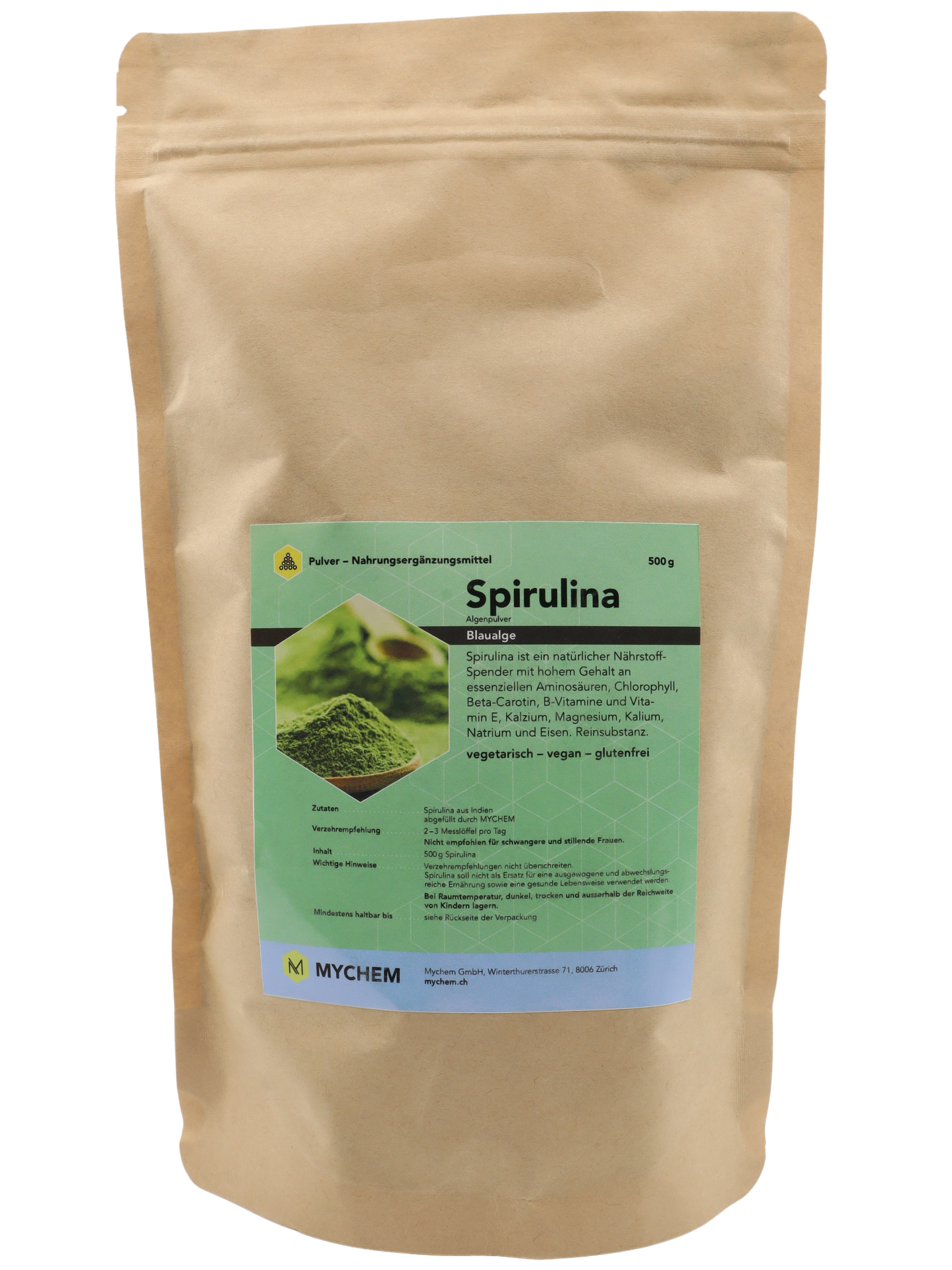 Spiruline en poudre, végétalien