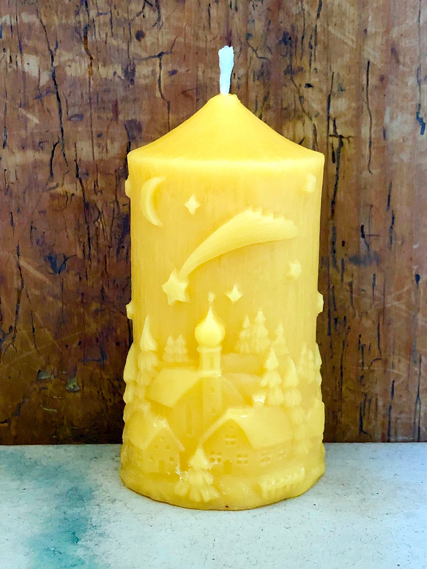 Candle Christmas village, beeswax