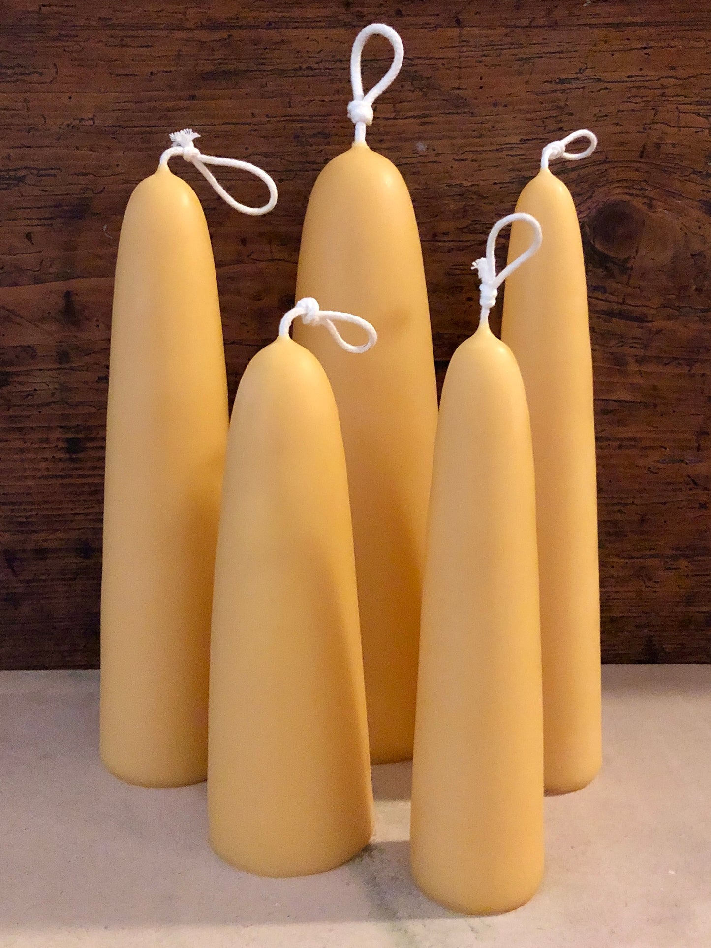 Candle hand dipped, beeswax