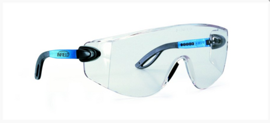 Schutzbrille Astor schwarz/blau Anti-Scratch farblos