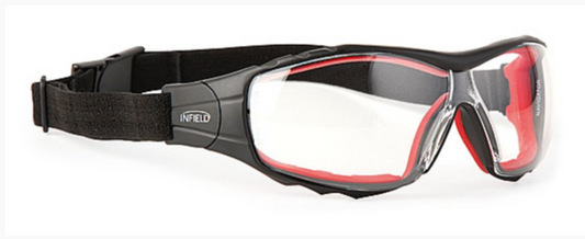 Schutzbrille Navigator schwarz/rot klar